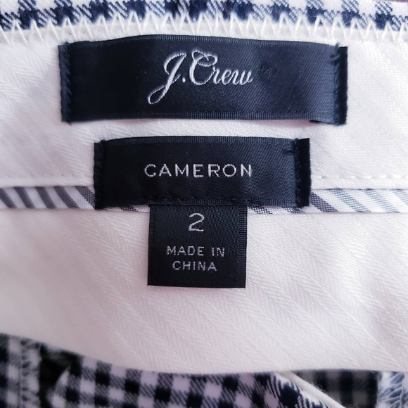 J.Crew Black and white gingham Cameron Slim Crop Stretch Trouser Pants Size 2 - Picture 7 of 10